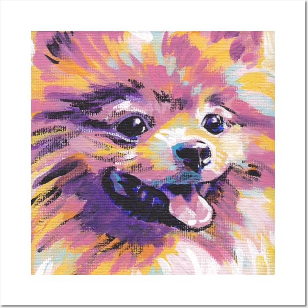 Pomeranian Dog Bright colorful pop dog art Wall Art by bentnotbroken11